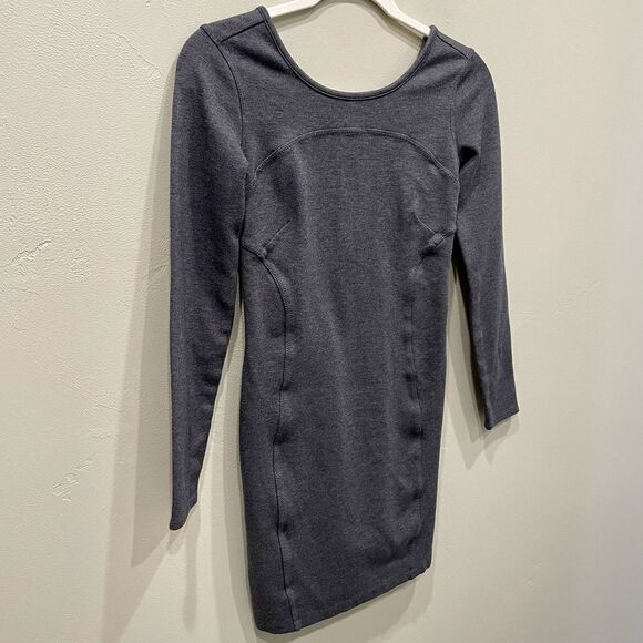 Athleta Illusion Long Sleeve Dress in Charcoal Heather Gray - Size: XXS - Picture 6 of 11